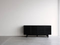 Dielenschränke aus Holzwerkstoff 160 x 40 x 80 cm - Schwarz - Moderner Flurschrank mit 4 Lamellentüren und geschlossenem Stauraum