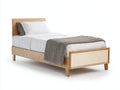 Einzelbett aus Holz 213 x 110 x 105 cm - Naturfarben - skandinavisches Design mit Kopfteil und Fußteil