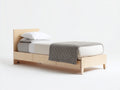 Einzelbett aus Schichtholz 210 x 100 x 92 cm - Naturholz - Minimalistisches Design mit erhöhtem Bettrahmen für Schlafzimmer