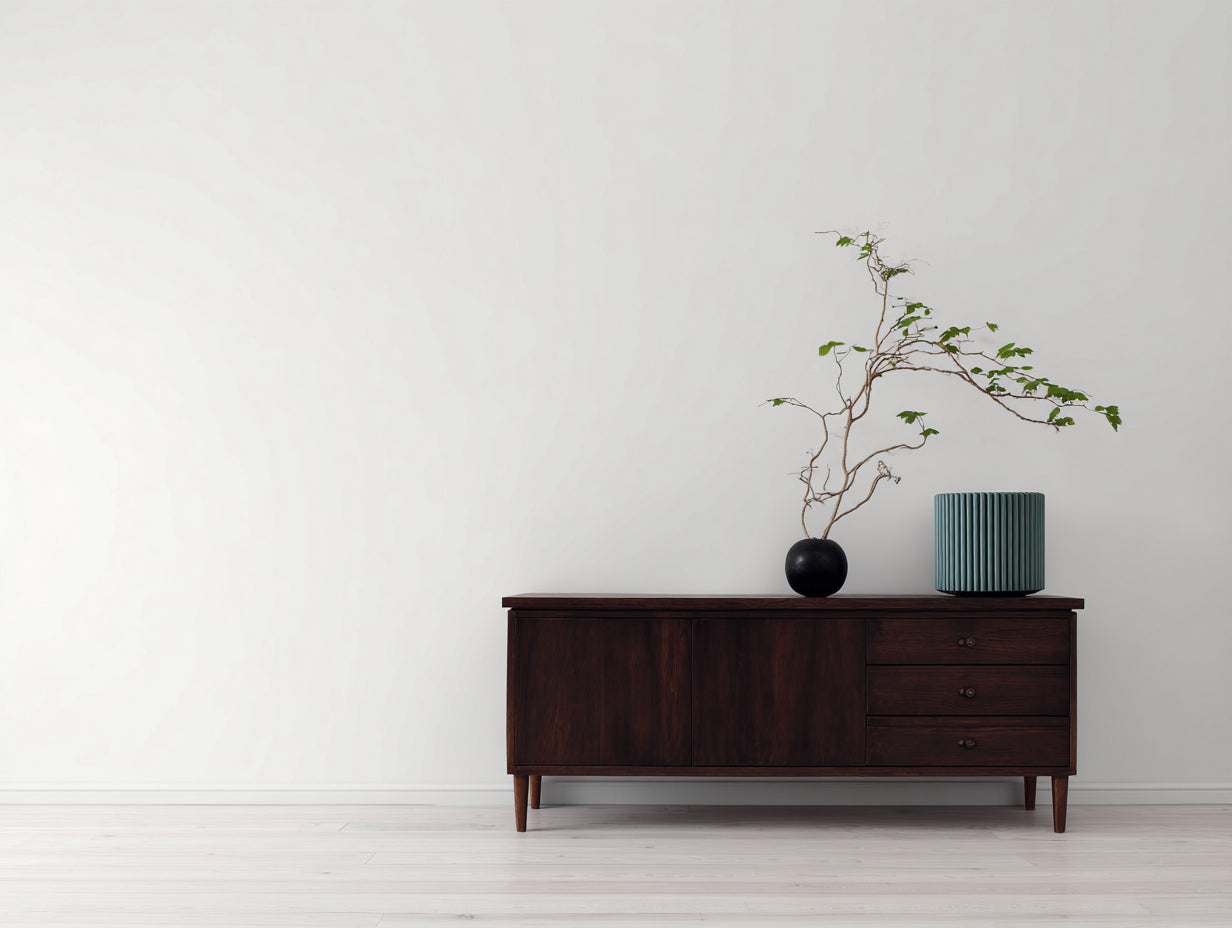 Dielenschrank mit 2 Türen und 3 Schubladen aus Holzwerkstoff 150 x 40 x 78 cm - Dunkelbraun - Moderner Stauraumschrank für Flur und Eingangsbereich