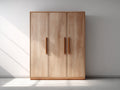 Kleiderschrank aus Holzwerkstoff 150 x 58 x 200 cm - Eichefarben - Moderner 3-Türer mit Holzoptik und langen Griffen